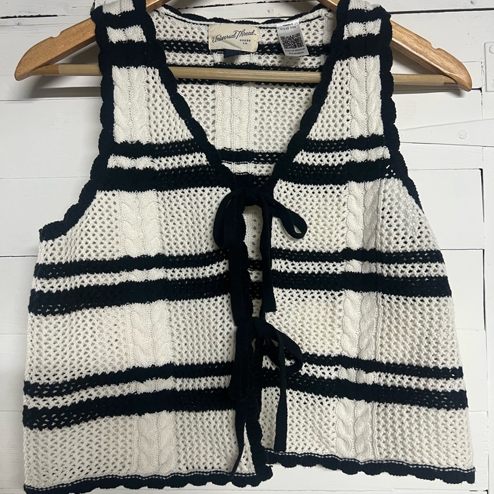 Tie front sweater vest